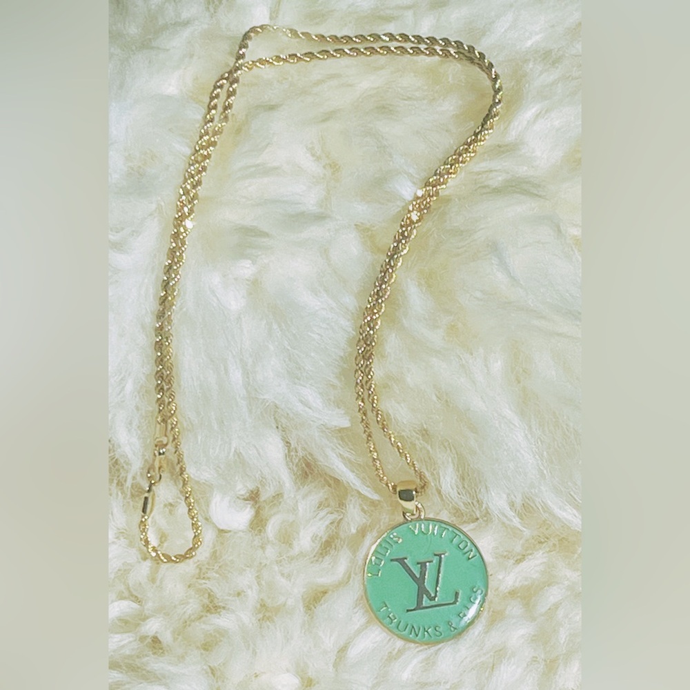 Authentic Louis Vuitton Green Truck & Bags Charm Necklace - Picture 2 of 3